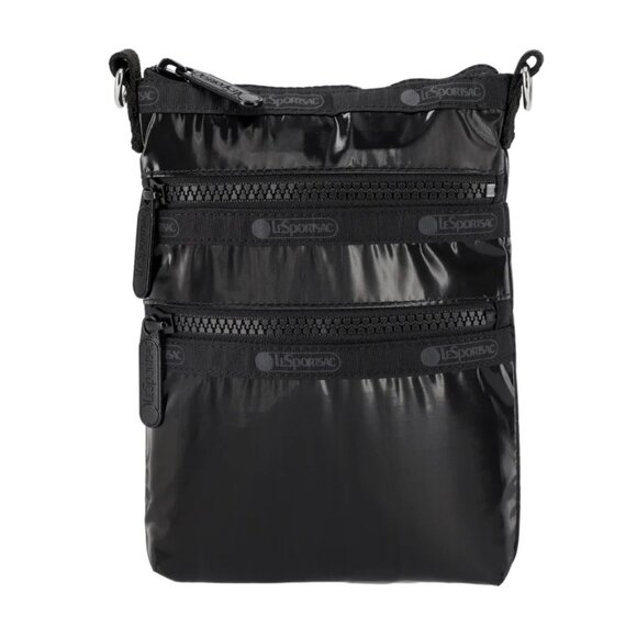 LeSportsac Patent Leather 3 Zipper Crossbody Bag - Picture 3 of 11